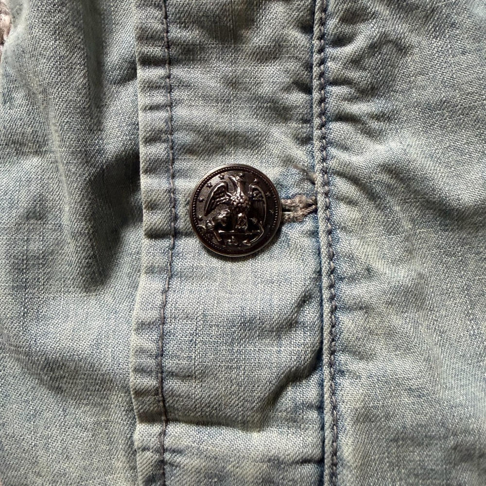Ralph Lauren Polo Jeans Co. Belted Light Wash Trench Coat Size Medium - Picture 5 of 16
